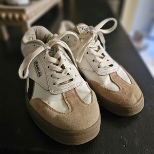 Reebok White and Tan Sneakers